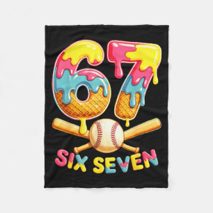 Baseball Drip Ice Cream Number 67 Player Lifestyle Fleece Blanket