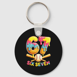 Baseball Drip Ice Cream Number 67 Player Lifestyle Key Ring