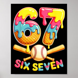 Baseball Drip Ice Cream Number 67 Player Lifestyle Poster