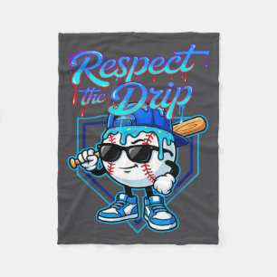 Baseball Drip Ice Cream Respect The Drip Home Plat Fleece Blanket