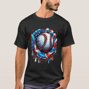 Baseball Drip Ice Cream Sprinkles Baseball Glove 4 T-Shirt