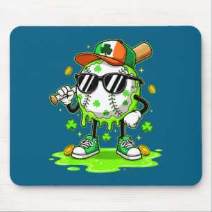 Baseball drip ice cream st patrick’s day for youth mouse mat