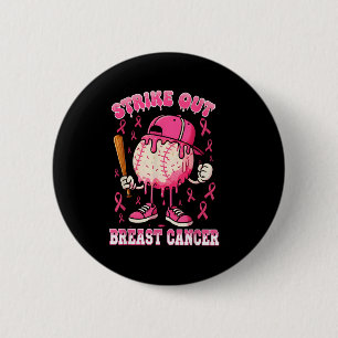 Baseball Drip Ice Cream Strike Out Breast Cancer A 6 Cm Round Badge