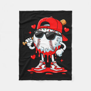 Baseball drip ice cream sunglasses boys youth kids fleece blanket