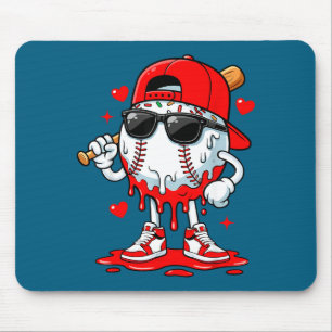 Baseball drip ice cream sunglasses boys youth kids mouse mat