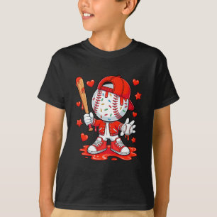 Baseball Drip Icecream Youth Boy Kids Valentine Yo T-Shirt