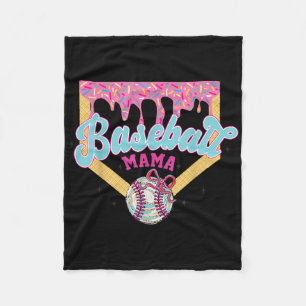 Baseball Drip Mama Ice Cream Drip Kids Boys Baseba Fleece Blanket