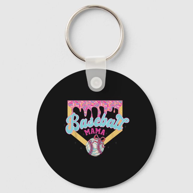 Baseball Drip Mama Ice Cream Drip Kids Boys Baseba Key Ring (Front)