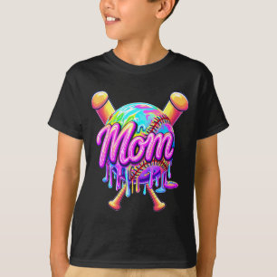 Baseball drip mum cute tie dye baseball women T-Shirt