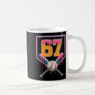 Baseball Drip Number 67 Fun Six Seven 6 7 Meme Des Coffee Mug