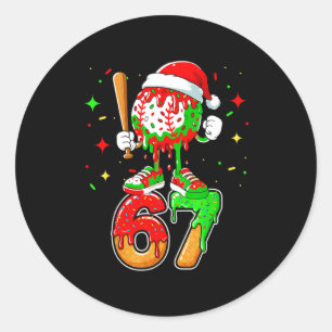 Baseball Drip Number 67 Meme Ice Cream Dripng Chri Classic Round Sticker