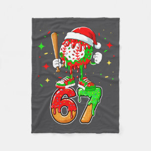 Baseball Drip Number 67 Meme Ice Cream Dripng Chri Fleece Blanket