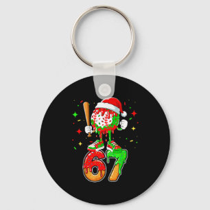 Baseball Drip Number 67 Meme Ice Cream Dripng Chri Key Ring