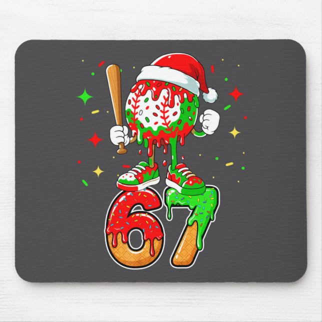 Baseball Drip Number 67 Meme Ice Cream Dripng Chri Mouse Mat (Front)