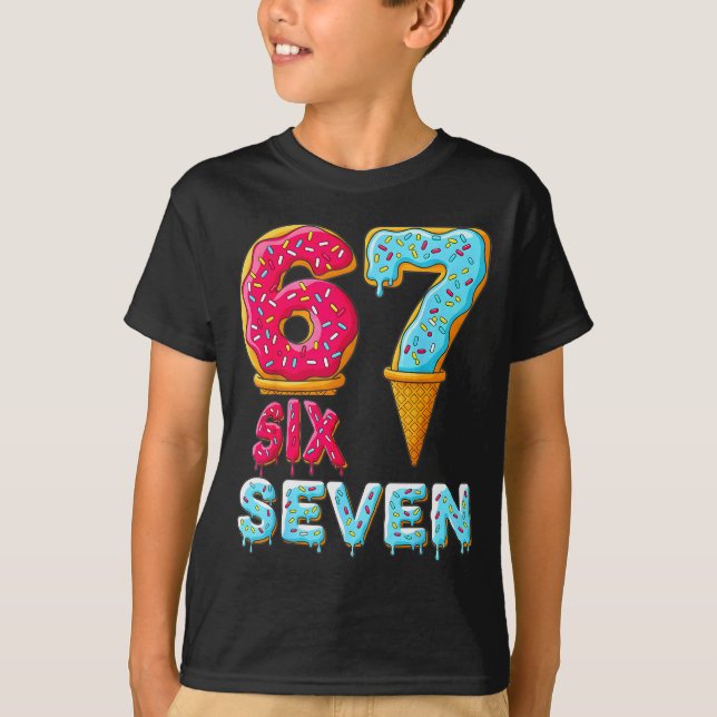 Baseball Drip Number 67 Player 67 Meme Ice Cream D T-Shirt (Front)