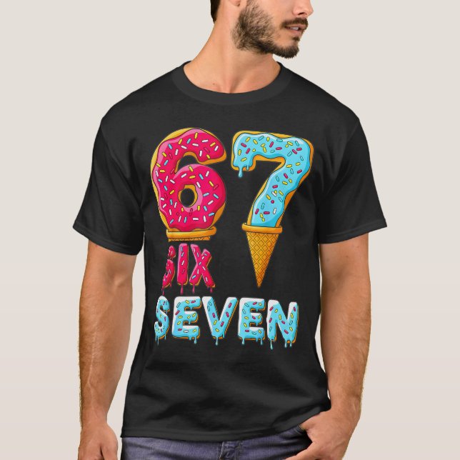 Baseball Drip Number 67 Player 67 Meme Ice Cream D T-Shirt (Front)