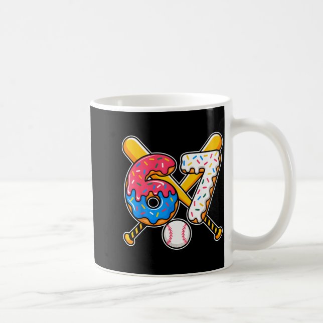 Baseball Drip Number 67 Player 67th Birthday Meme  Coffee Mug (Right)