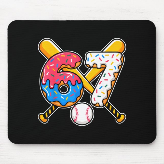 Baseball Drip Number 67 Player 67th Birthday Meme  Mouse Mat (Front)