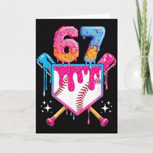 Baseball Drip Number 67 Player Or 67th Birthday Card