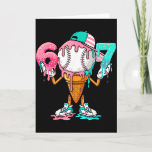 Baseball Drip Number 67 Player Or 67th Birthday Card