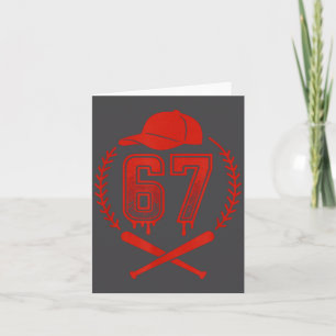 Baseball Drip Number 67 Player Or 67th Birthday  Card