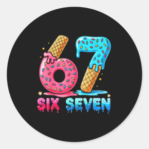 Baseball Drip Number 67 Player Or 67th Birthday Classic Round Sticker