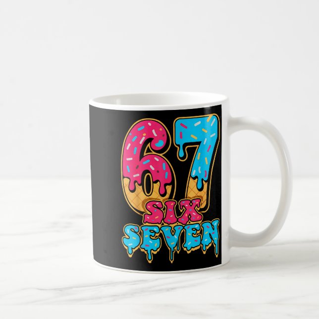 Baseball Drip Number 67 Player Or 67th Birthday  Coffee Mug (Right)