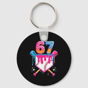 Baseball Drip Number 67 Player Or 67th Birthday Key Ring