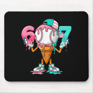Baseball Drip Number 67 Player Or 67th Birthday  Mouse Mat