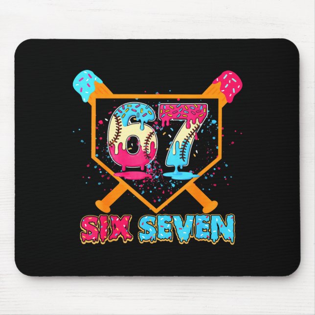 Baseball Drip Number 67 Player Or 67th Birthday  Mouse Mat (Front)