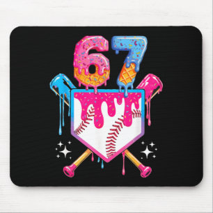 Baseball Drip Number 67 Player Or 67th Birthday  Mouse Mat