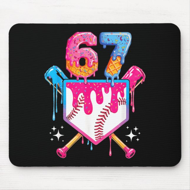 Baseball Drip Number 67 Player Or 67th Birthday  Mouse Mat (Front)