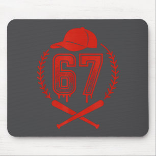 Baseball Drip Number 67 Player Or 67th Birthday  Mouse Mat