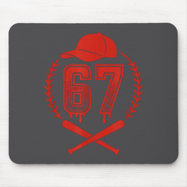 Baseball Drip Number 67 Player Or 67th Birthday  Mouse Mat (Front)