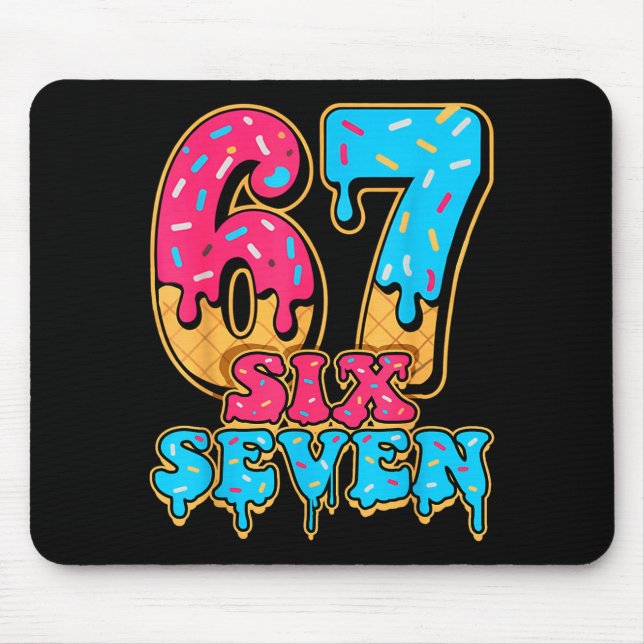 Baseball Drip Number 67 Player Or 67th Birthday  Mouse Mat (Front)