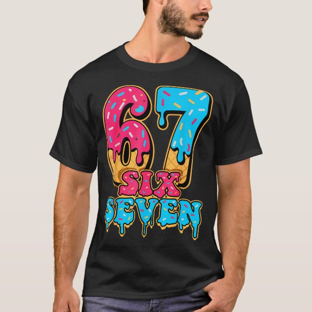 Baseball Drip Number 67 Player Or 67th Birthday  T-Shirt (Front)
