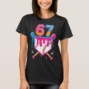 Baseball Drip Number 67 Player Or 67th Birthday  T-Shirt