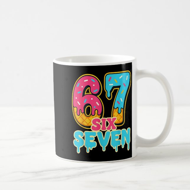 Baseball Drip Number 67 Player Trendy 6 7 Meme Fun Coffee Mug (Right)