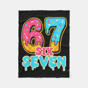 Baseball Drip Number 67 Player Trendy 6 7 Meme Fun Fleece Blanket