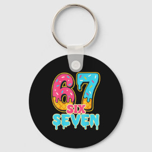 Baseball Drip Number 67 Player Trendy 6 7 Meme Fun Key Ring