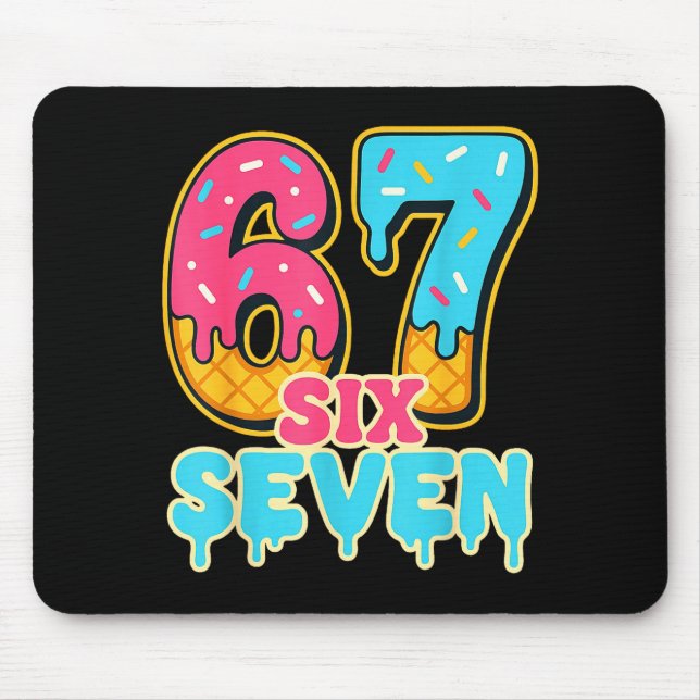 Baseball Drip Number 67 Player Trendy 6 7 Meme Fun Mouse Mat (Front)
