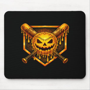 Baseball drip pumpkin spooky ghost halloween boys mouse mat