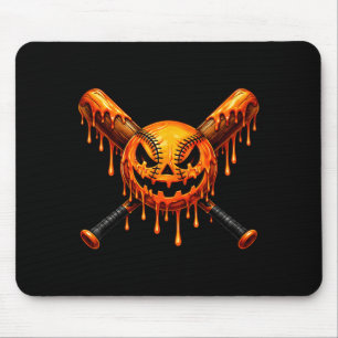 Baseball drip pumpkin spooky ghost halloween boys mouse mat