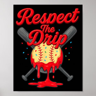 Baseball Drip Team For Boys And Girls Ice Cream Co Poster