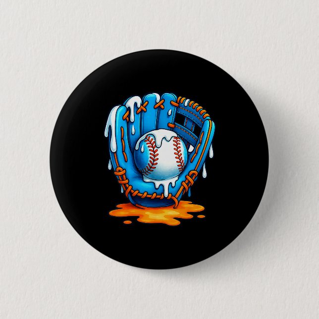 Baseball Drip Team For Boys Ice Cream Cool  6 Cm Round Badge (Front)