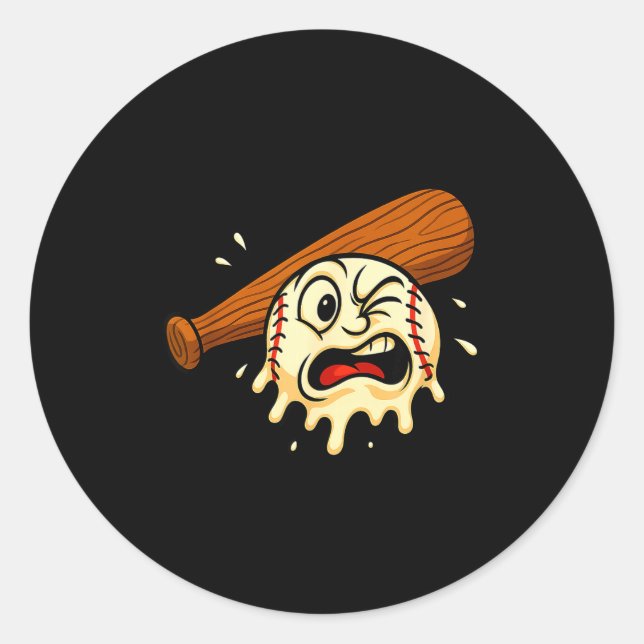 Baseball Drip Team For Boys Ice Cream Cool  Classic Round Sticker (Front)