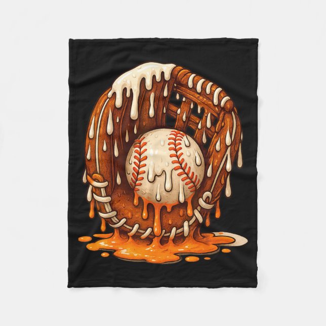 Baseball Drip Team For Boys Ice Cream Cool  Fleece Blanket (Front)