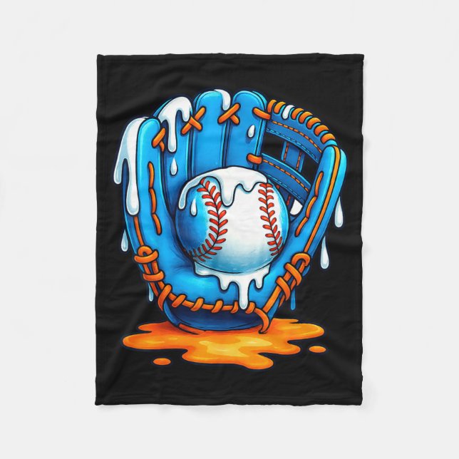 Baseball Drip Team For Boys Ice Cream Cool  Fleece Blanket (Front)