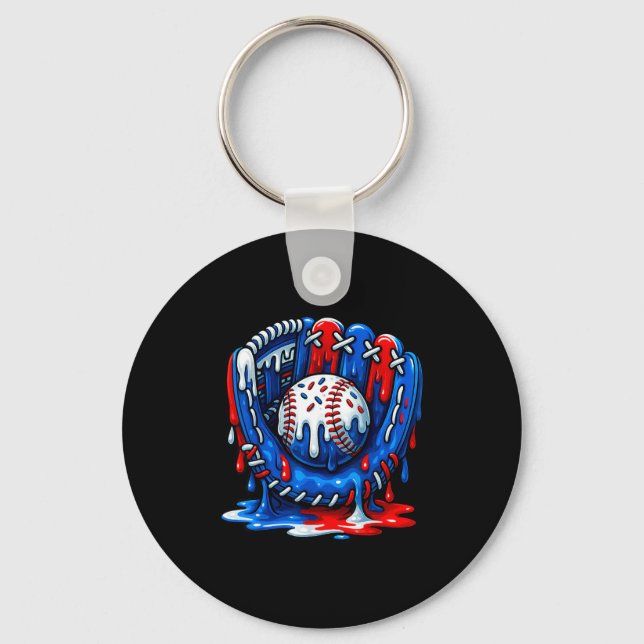 Baseball Drip Team For Boys Ice Cream Cool  Key Ring (Front)