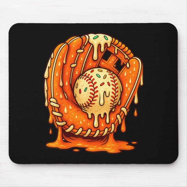 Baseball Drip Team For Boys Ice Cream Cool  Mouse Mat (Front)